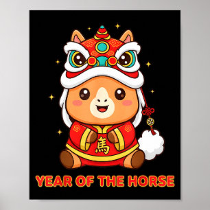 Chinesisches Neujahr 2026 Jahr des Pferdes Kleinki Poster
