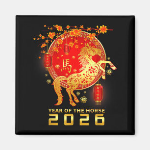 Chinesisches Neujahr 2026 Jahr des Pferdes Lunar N Magnet