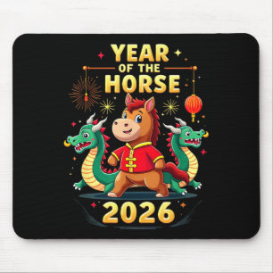 Chinesisches Neujahr 2026 Jahr des Pferdes Mousepad