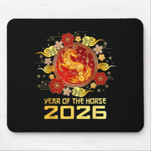 Chinesisches Neujahr 2026 Jahr des Pferdes  Mousepad