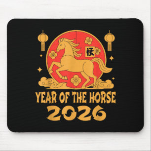 Chinesisches Neujahr 2026 Jahr des Pferdes  Mousepad