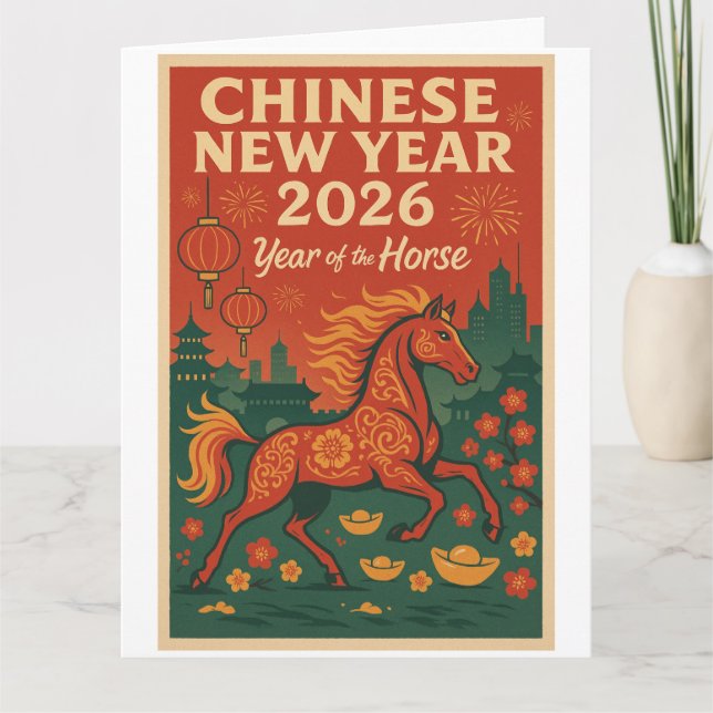 Chinesisches Neujahr 2026 Karte (Vorderseite)