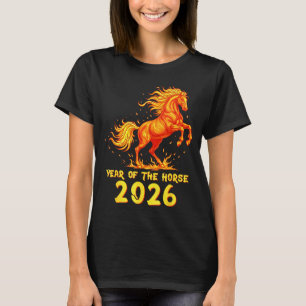 Chinesisches Neujahr 2026 Pferd Frohes Chinesische T-Shirt