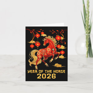 Chinesisches Neujahr 2026 Pferd Glückliches Chines Dankeskarte