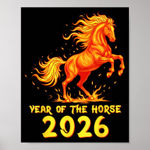 Chinesisches Neujahr 2026 Pferd Glückliches Chines Poster