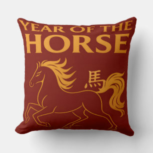 Chinesisches Neujahr 2026 Pferd im Zodiak Kissen