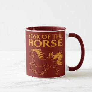 Chinesisches Neujahr 2026 Pferd im Zodiak Tasse