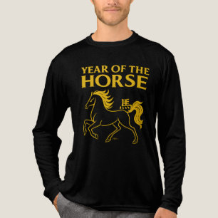 Chinesisches Neujahr 2026 Pferd im Zodiak Tri-Blend Shirt