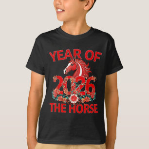 Chinesisches Neujahr 2026 Pferd Zodiac Lustig Luna T-Shirt