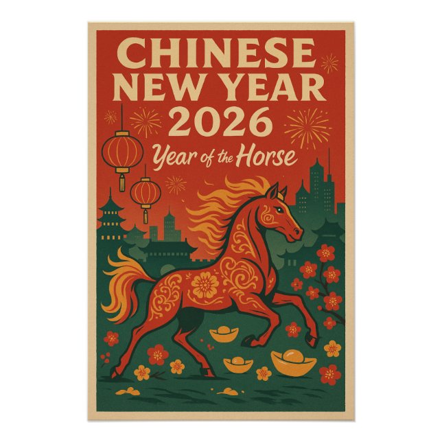 Chinesisches Neujahr 2026 Poster (Vorderseite)