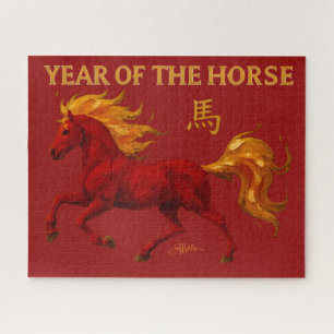 Chinesisches Neujahr 2026 Yang-Feuerpferd Puzzle