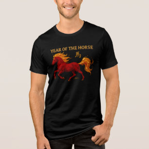 Chinesisches Neujahr 2026 Yang-Feuerpferd Tri-Blend Shirt