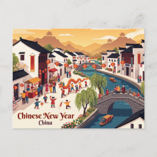 Chinesisches Neujahr, China Postkarte
