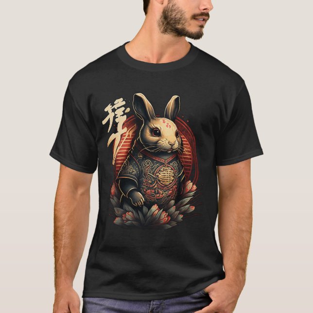 Chinesisches Neujahr der Chinesischen Kaninchen-Zo T-Shirt (Vorderseite)