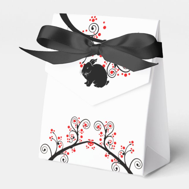 Chinesisches Neujahr der Kaninchen und Roten Blüte Geschenkschachtel (Vorderseite)