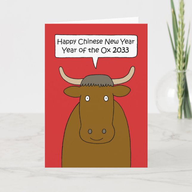 Chinesisches Neujahr der OX-Karte 2033 Karte (Vorderseite)
