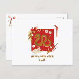 Chinesisches Neujahr der Schlange 2025 Feiertagspostkarte