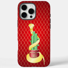 Chinesisches Neujahr der Schlange 2025 Lucky Bambo iPhone 16 Pro Max Hülle