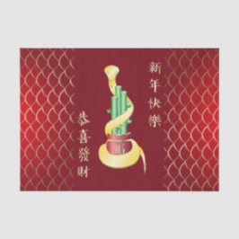 Chinesisches Neujahr der Schlange 2025 Lucky Bambo Seidenpapier