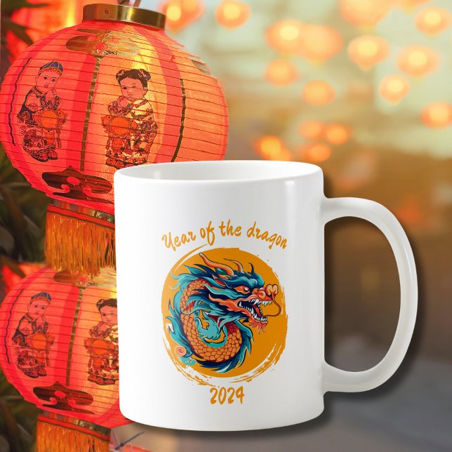 Chinesisches Neujahr des Drachen farbenfroh Zodiac Kaffeetasse (Von Creator hochgeladen)