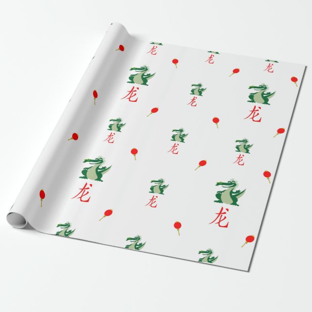 Chinesisches Neujahr des Drachen Geschenkpapier (Ungerollt)