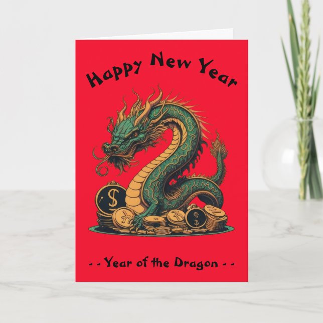Chinesisches Neujahr des Drachen Karte (Vorderseite)