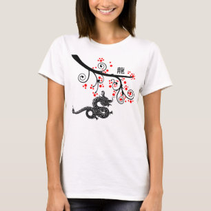 Chinesisches Neujahr des Drachen und der Roten Blü T-Shirt