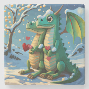 Chinesisches Neujahr des Drachenpaares Steinuntersetzer