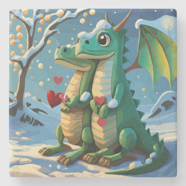 Chinesisches Neujahr des Drachenpaares Steinuntersetzer (Vorderseite)