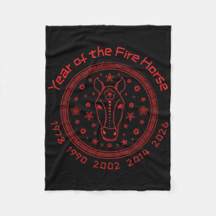 Chinesisches Neujahr des Feuerpferds 2026 Fleecedecke