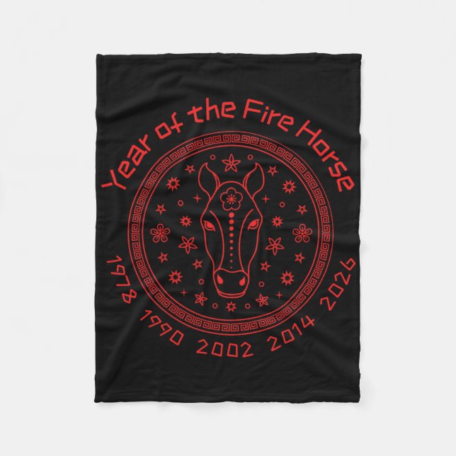 Chinesisches Neujahr des Feuerpferds 2026 Fleecedecke (Vorderseite)