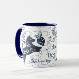 Chinesisches Neujahr des Hundes Blue Zodiac Artist Tasse