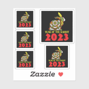 Chinesisches Neujahr des Kaninchens 2023 Aufkleber