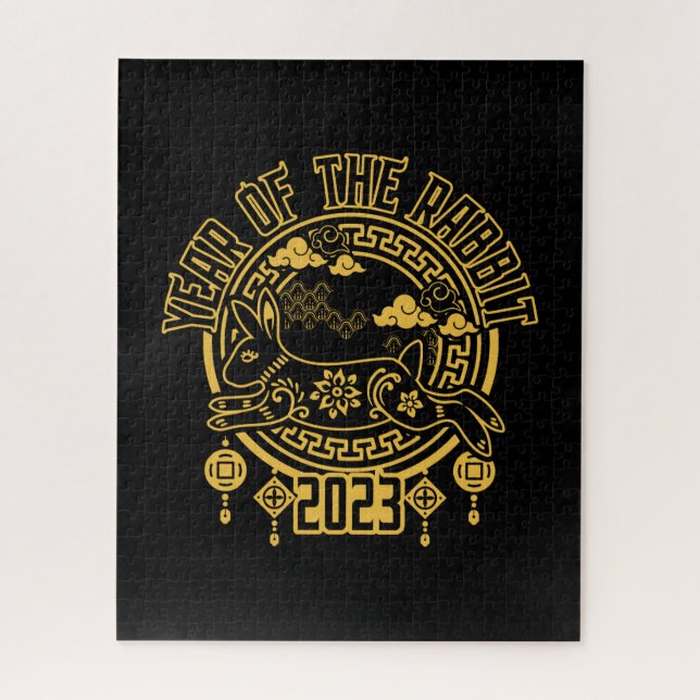 Chinesisches Neujahr des Kaninchens 2023 Puzzle (Vertikal)