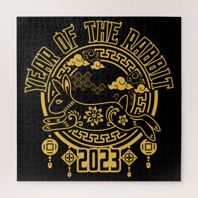 Chinesisches Neujahr des Kaninchens 2023 Puzzle (Vertikal)