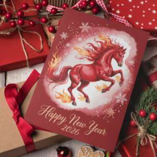 Chinesisches Neujahr des Pferdes 2026 Feiertagspostkarte