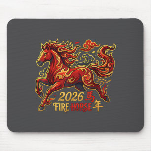Chinesisches Neujahr des Pferdes 2026 Feuerpferd C Mousepad
