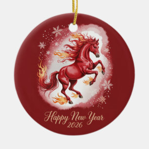 Chinesisches Neujahr des Pferdes 2026 Keramik Ornament