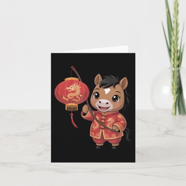 Chinesisches Neujahr des Pferdes Vietnamesisch Chu Karte (Vorderseite)