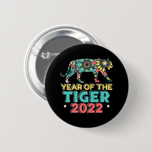Chinesisches Neujahr des Tiger 2022 - Mandala Button