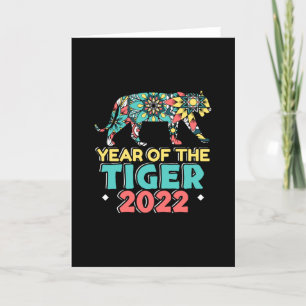 Chinesisches Neujahr des Tiger 2022 - Mandala Karte