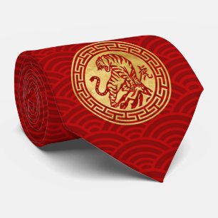 Chinesisches Neujahr des Tigers 2022 Neck Tie Krawatte