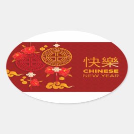 Chinesisches Neujahr des Tigers Ovaler Aufkleber