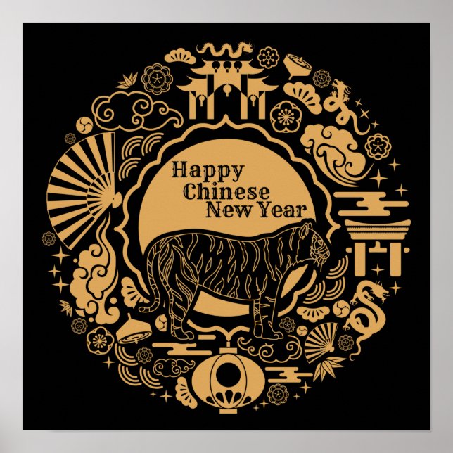 Chinesisches Neujahr des Tigers Poster (Vorne)