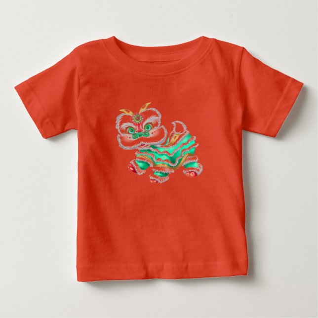 Chinesisches Neujahr Dragon Baby Green T-shirt (Vorderseite)