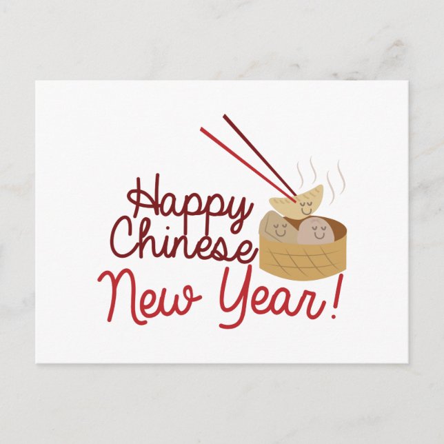 Chinesisches Neujahr Feiertagspostkarte (Vorderseite)