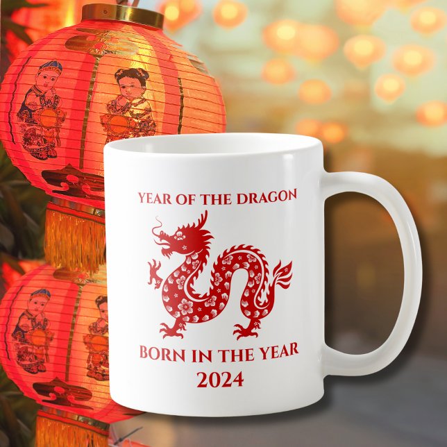 Chinesisches Neujahr Geboren im Jahr des Drachen Kaffeetasse (Von Creator hochgeladen)