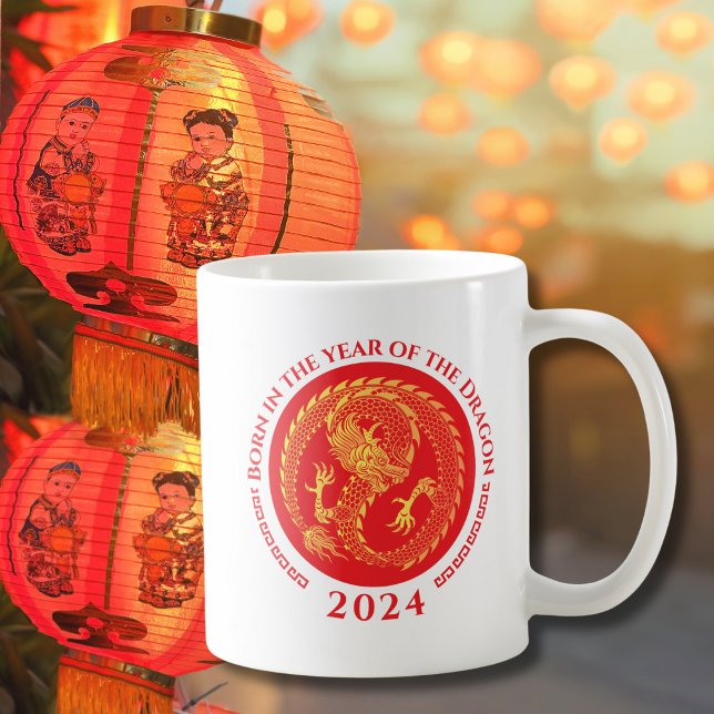 Chinesisches Neujahr Geboren im Jahr des Drachen Kaffeetasse (Von Creator hochgeladen)