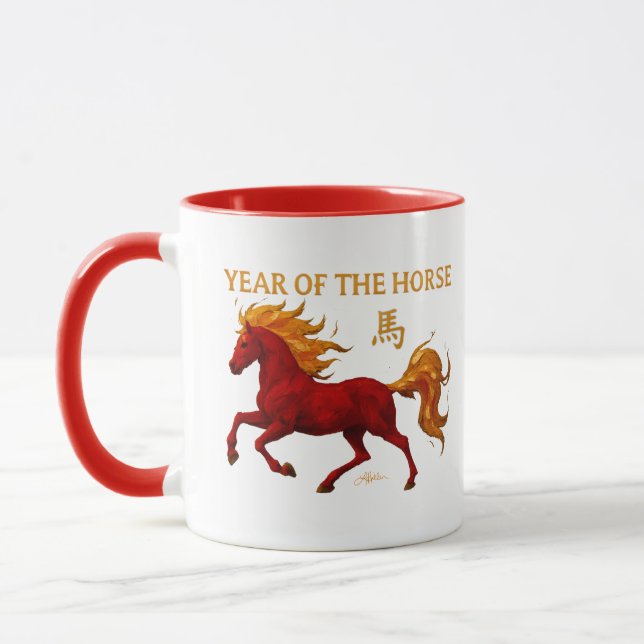 Chinesisches Neujahr im Sternzeichen des Yang-Feue Tasse (Links)