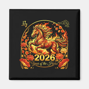 Chinesisches Neujahr Jahr des Feuerpferdes 2026 Magnet
